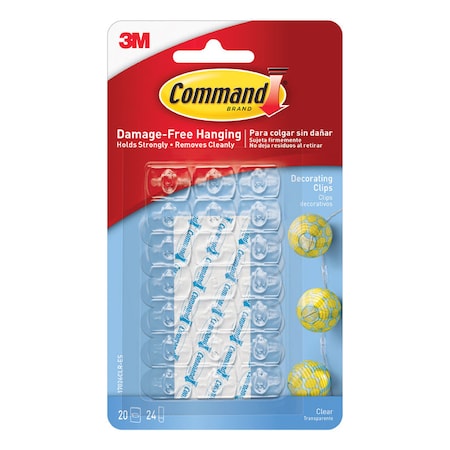 3M 3M Command Small Plastic Light Clips 0.75 in. L 20 pk 17026CLR-ES